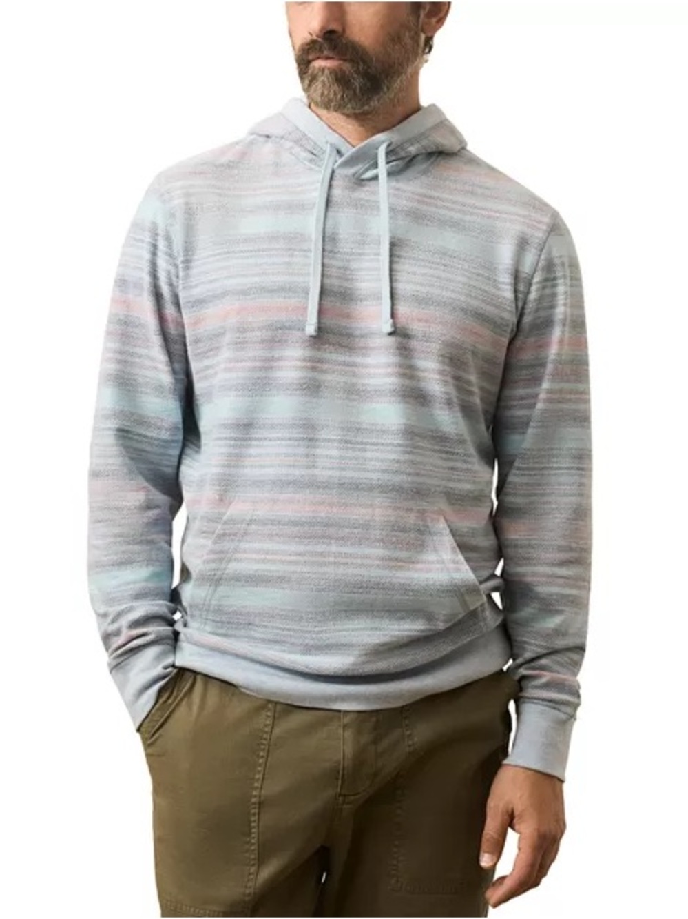 Faherty Pastel Striped Light Blue Hoodie